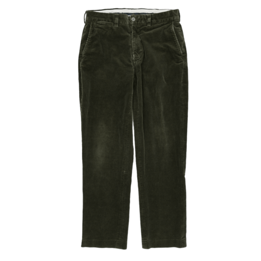 Polo Ralph Lauren Olive Corduroy Trousers 36R 31 Inseam 98 Cotton 2 Elastane