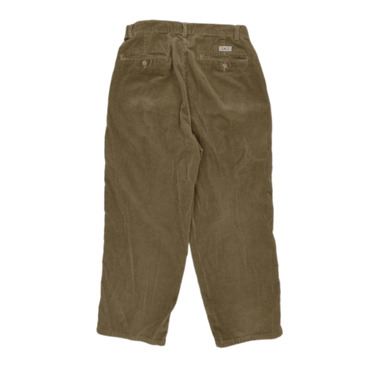 Polo Ralph Lauren Brown Corduroy Trousers 34W 30L 100 Percent Cotton Vintage Style