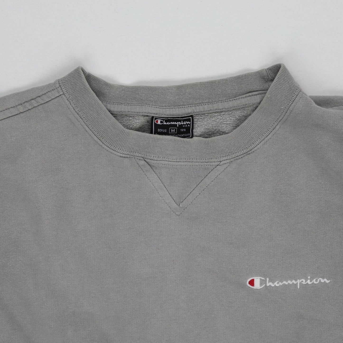 Champion Men's Grey Crewneck Sweatshirt Cotton Blend Size M