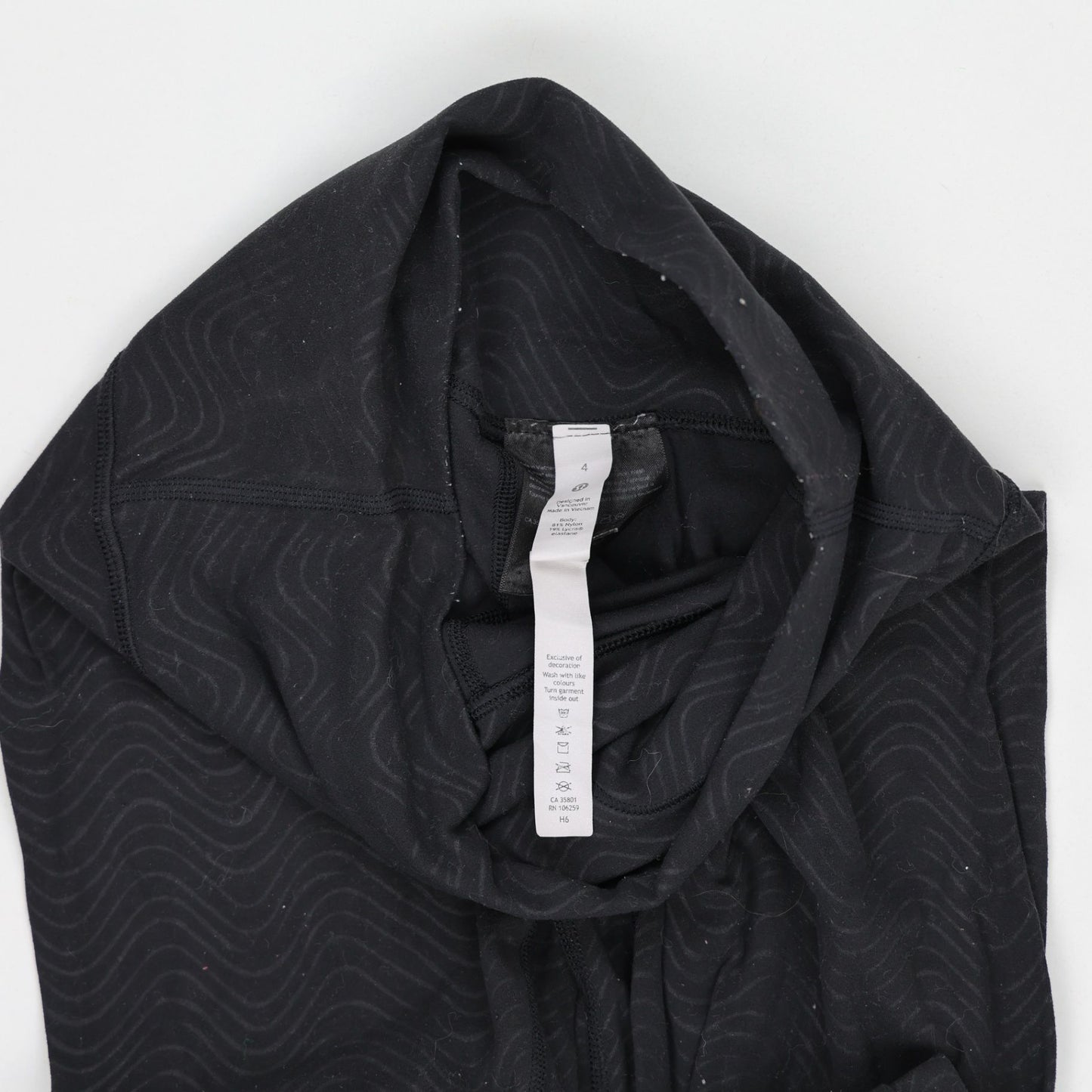 Lululemon Black High Waist Patterned Leggings Size 4 Small Nylon Elastane Blend