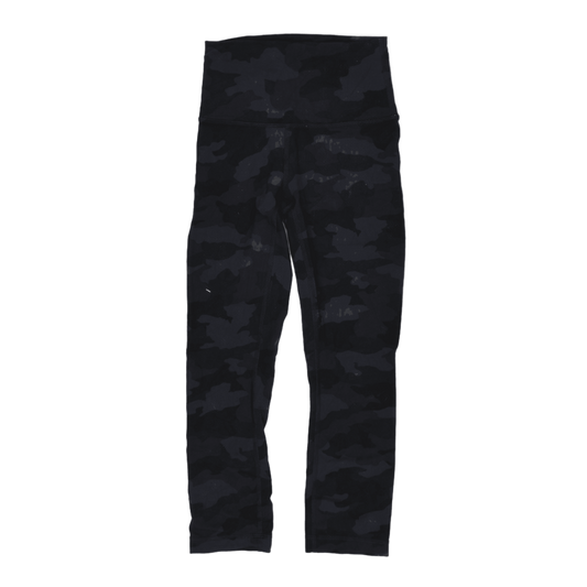 Lululemon High Rise Camo Leggings Black Camo Size 4 Nylon Blend