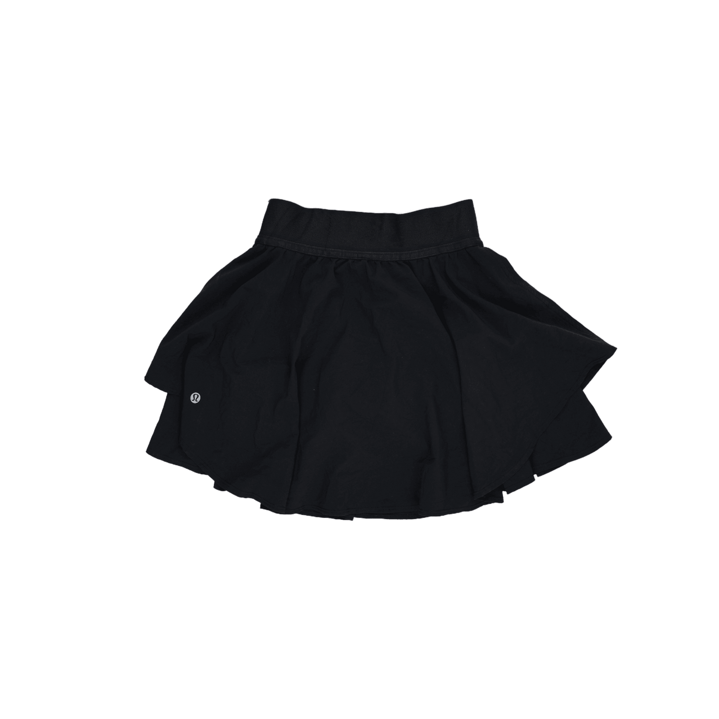 Lululemon Women's Black Athletic Ruffle Skirt Size 2 XS Polyester Blend