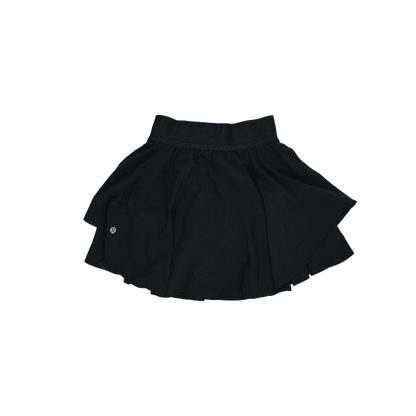 Lululemon Women's Black Athletic Ruffle Skirt Size 2 XS Polyester Blend