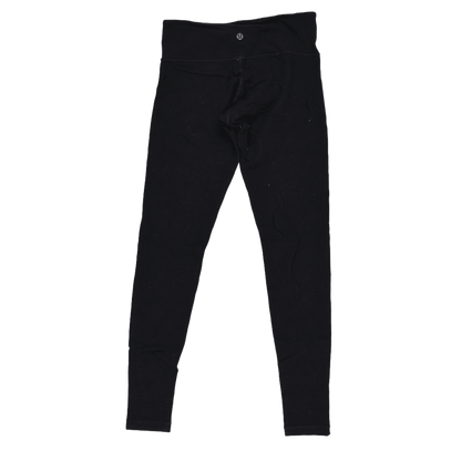 Lululemon Black High Waisted Full Length Leggings Women Size Small 29 Inch Inseam Stretch Fabric Activewear
