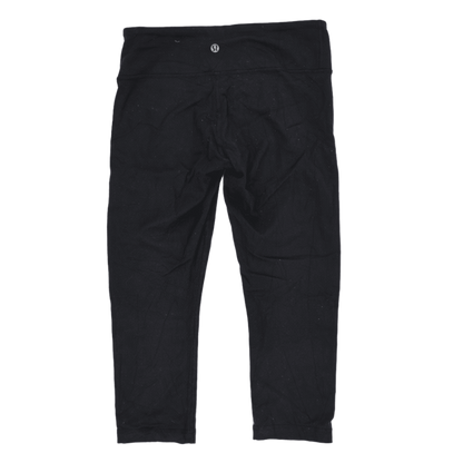 Lululemon High Rise Black Cropped Leggings Women's Size Small Stretch Cotton Blend
