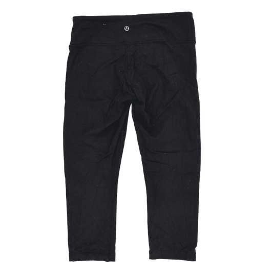 Lululemon High Rise Black Cropped Leggings Women's Size Small Stretch Cotton Blend