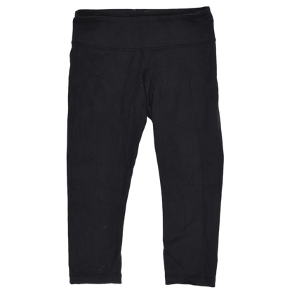 Lululemon High Rise Black Cropped Leggings Women's Size Small Stretch Cotton Blend