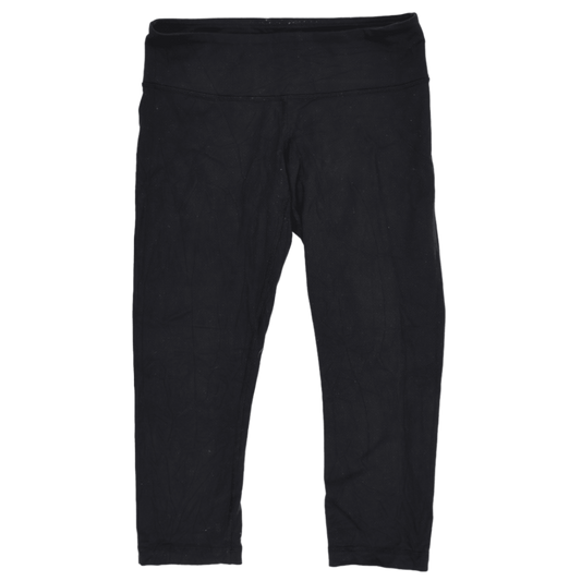 Lululemon High Rise Black Cropped Leggings Women's Size Small Stretch Cotton Blend
