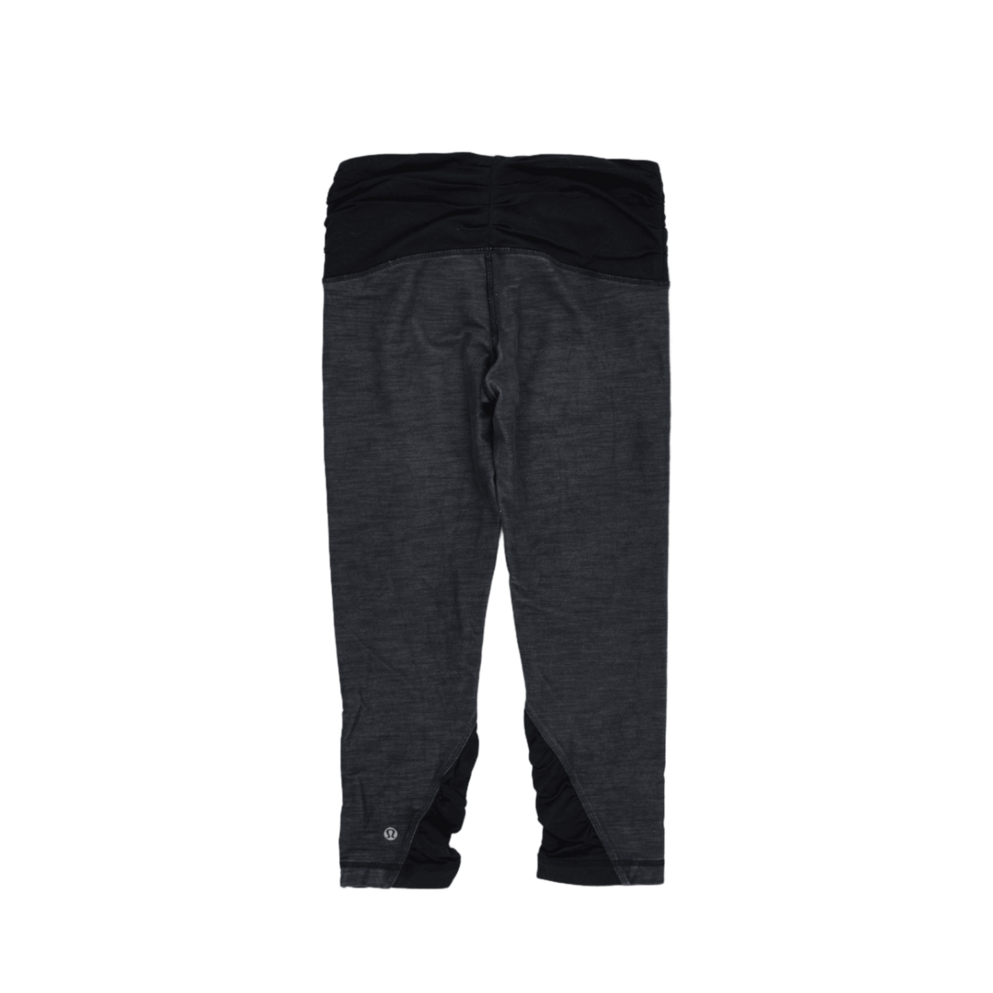 Lululemon Black Grey Activewear Leggings Size S 33cm Waist 62cm Inseam Polyester Blend