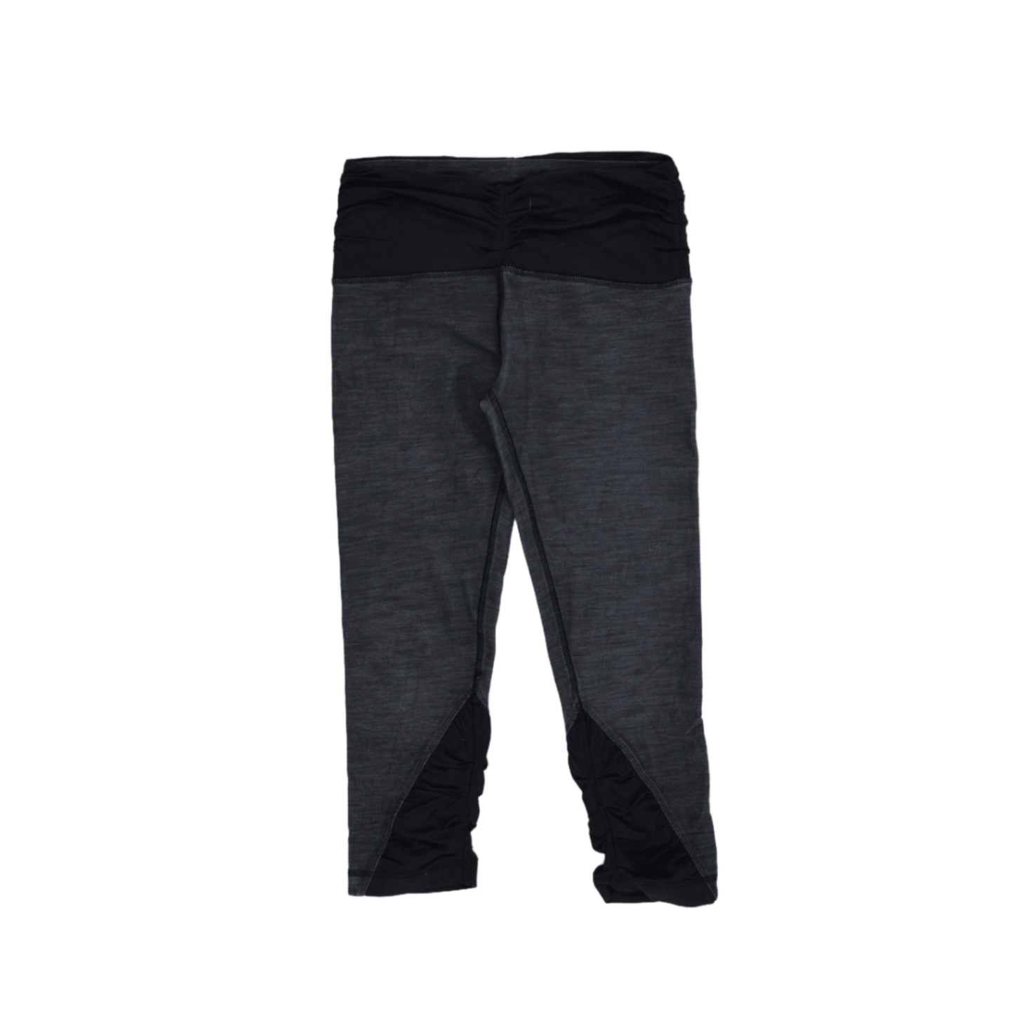 Lululemon Black Grey Activewear Leggings Size S 33cm Waist 62cm Inseam Polyester Blend