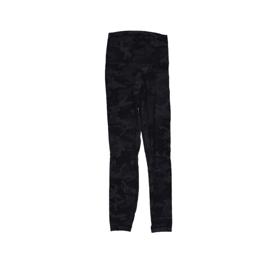 Lululemon Wunder Under High Rise Camo Leggings Black Camo Size 6 Nylon Blend