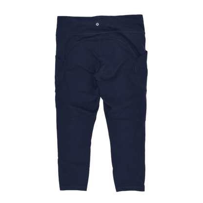 Lululemon Navy Blue Crop Leggings Women Size 8 Performance Stretch Fabric