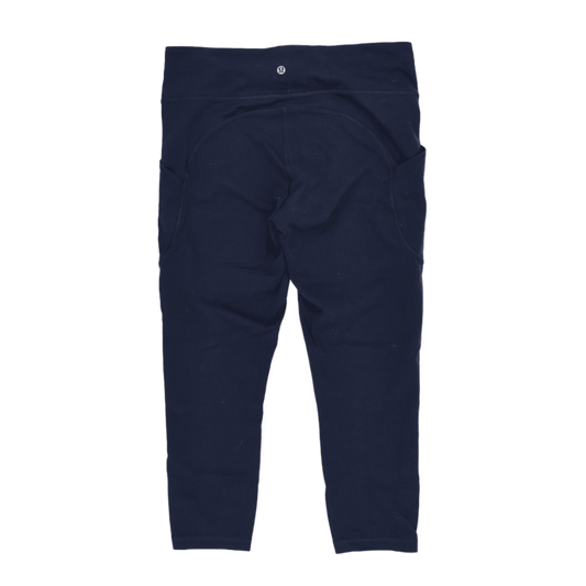 Lululemon Navy Blue Crop Leggings Women Size 8 Performance Stretch Fabric