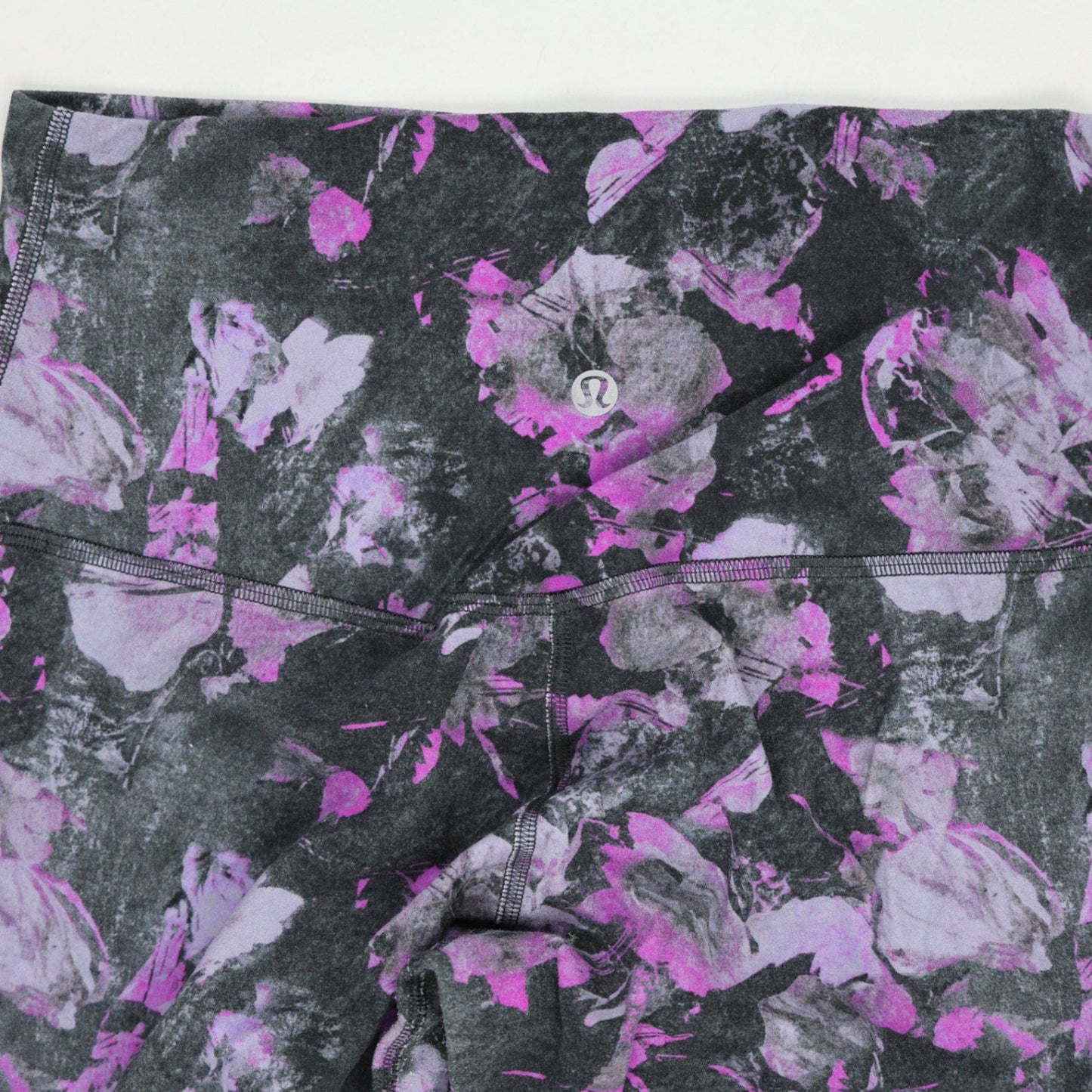 New Lululemon Leggings Purple Black Size 10 28 Inch Inseam Nylon Blend High Rise