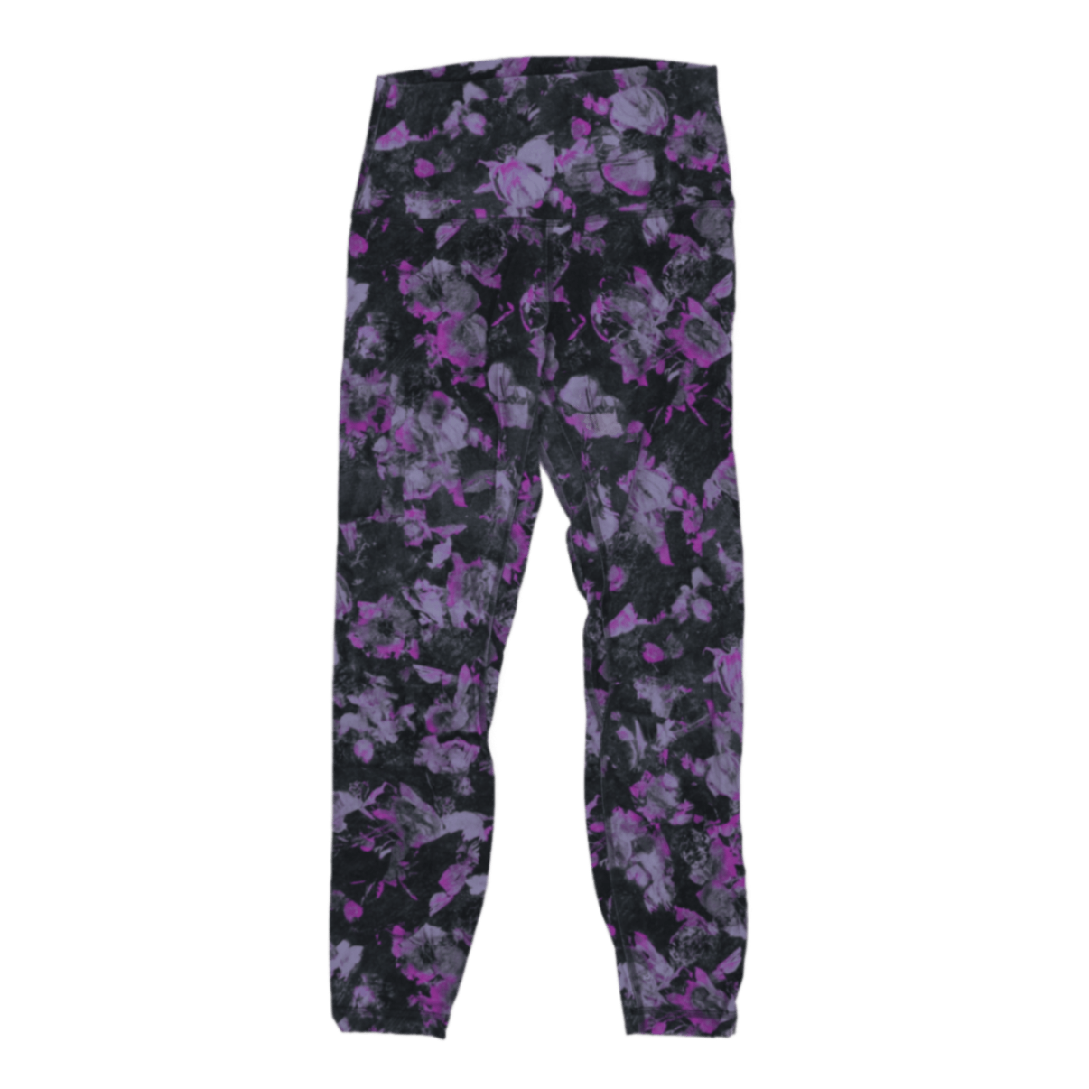 New Lululemon Leggings Purple Black Size 10 28 Inch Inseam Nylon Blend High Rise