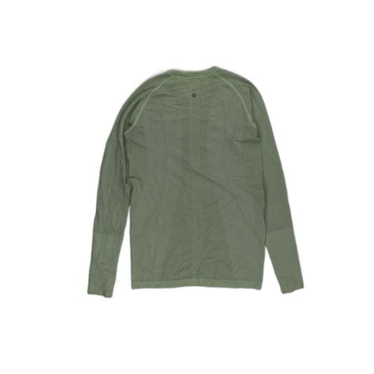 Lululemon Sage Green Seamless Long Sleeve Athletic Top Women's Small Polyester Blend Crew Neck