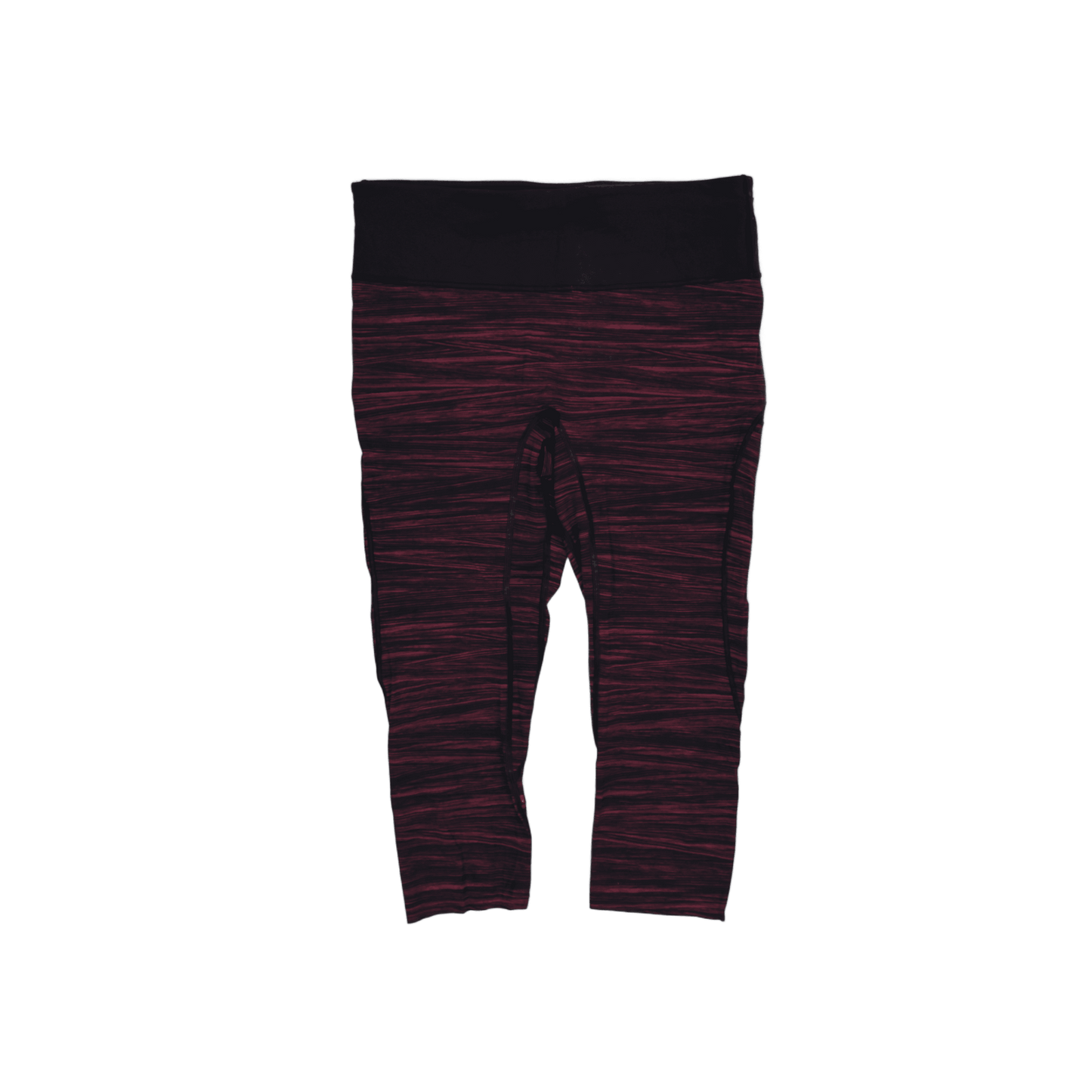 Lululemon Black Pink Marled Crop Leggings Size 12 Elastane Blend Womens Activewear