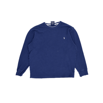 Polo Ralph Lauren Blue Crewneck Sweatshirt XL 100% Cotton Vintage