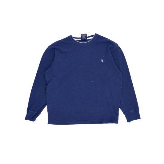 Polo Ralph Lauren Blue Crewneck Sweatshirt XL 100% Cotton Vintage