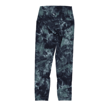 Lululemon High Rise Tie Dye Gym Leggings Navy Green Size S Stretch Polyamide Blend