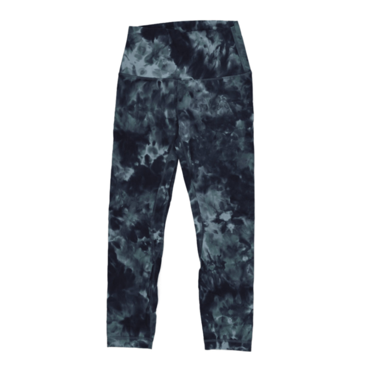 Lululemon High Rise Tie Dye Gym Leggings Navy Green Size S Stretch Polyamide Blend