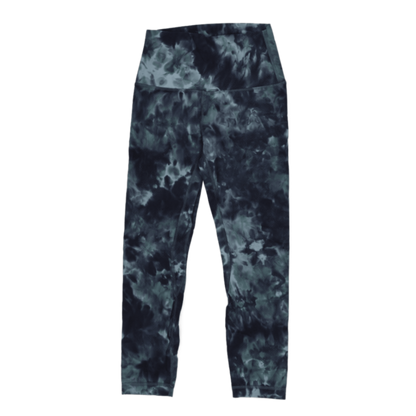 Lululemon High Rise Tie Dye Gym Leggings Navy Green Size S Stretch Polyamide Blend