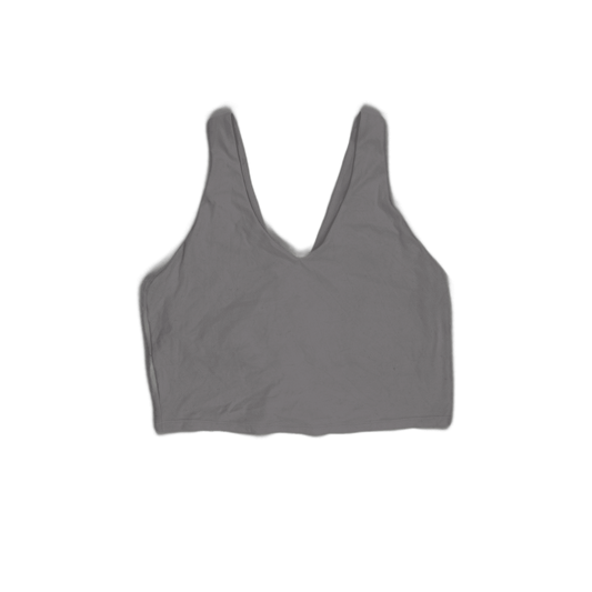 All In Motion Women's Light Grey Sports Crop Top XL Polyester Blend V-neck Sleeveless