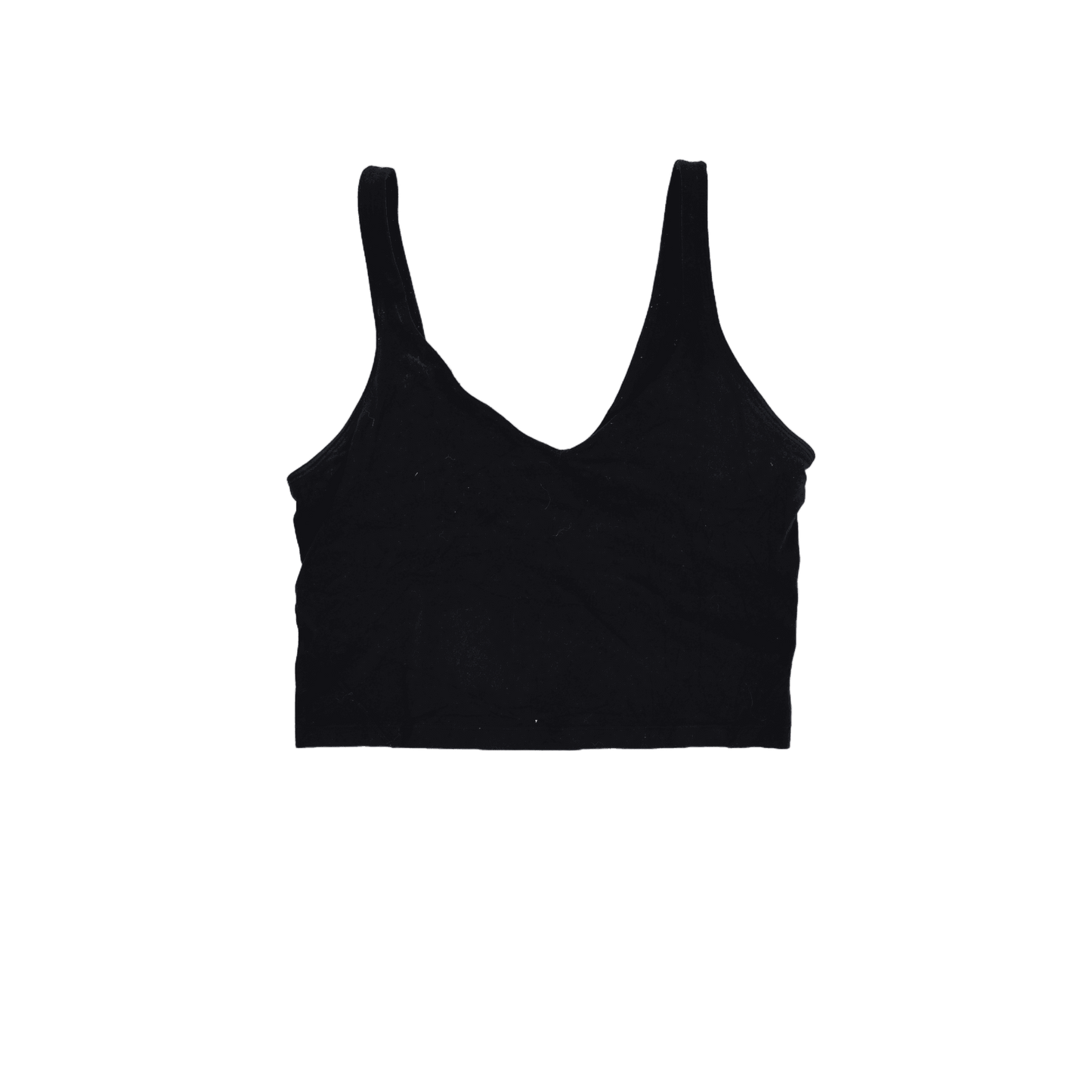 Lululemon Black Cropped Tank Top Womens Size S Stretch Fabric Sleeveless Scoop Neck