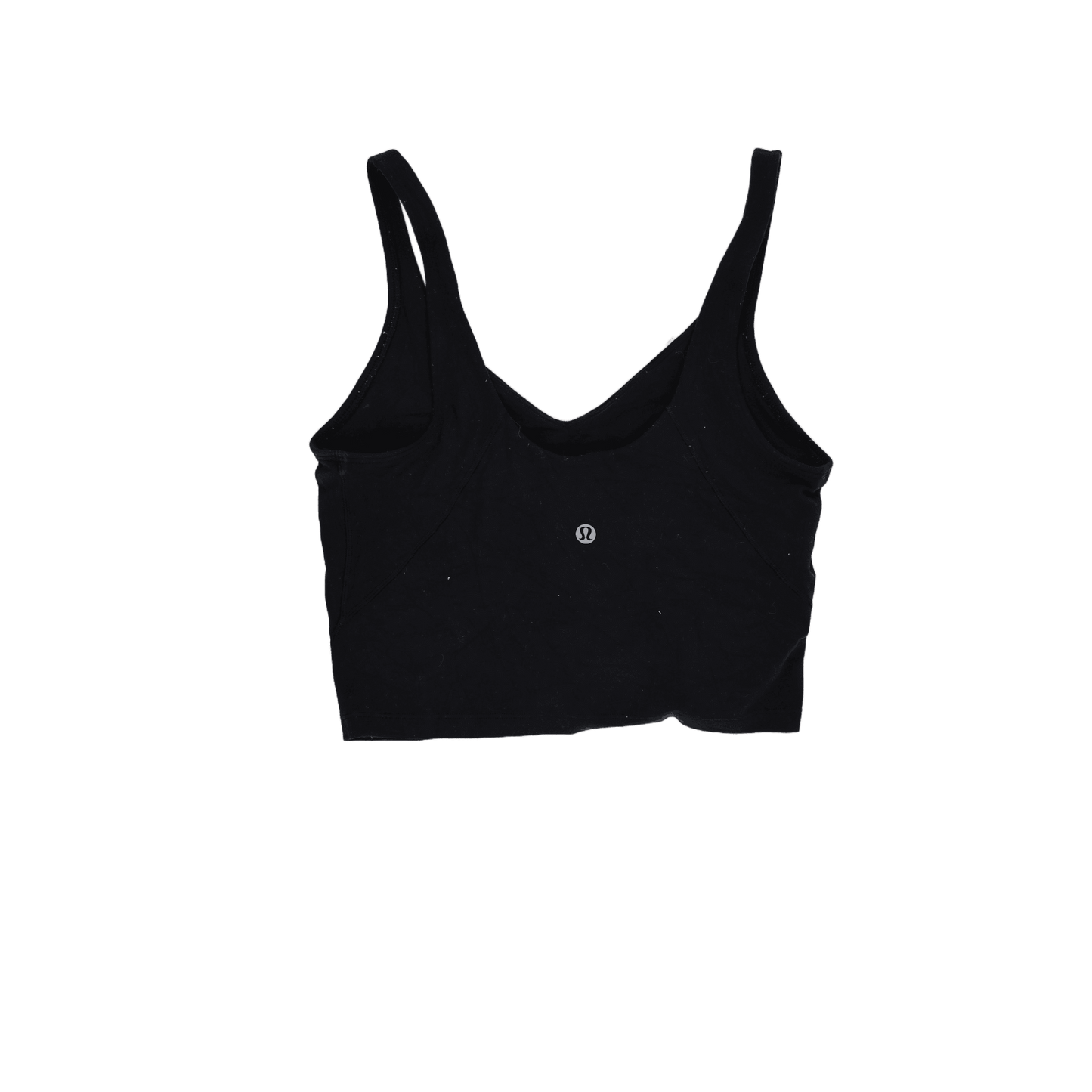 Lululemon Black Cropped Tank Top Womens Size S Stretch Fabric Sleeveless Scoop Neck