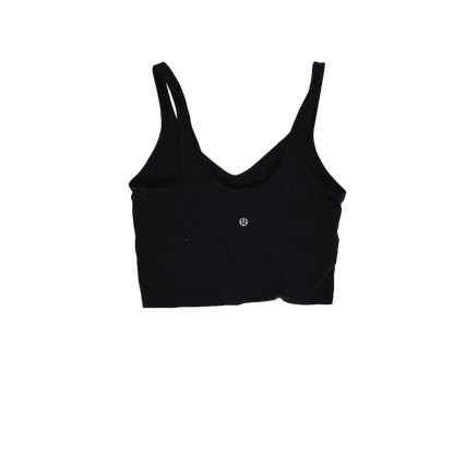 Lululemon Black Cropped Tank Top Womens Size S Stretch Fabric Sleeveless Scoop Neck