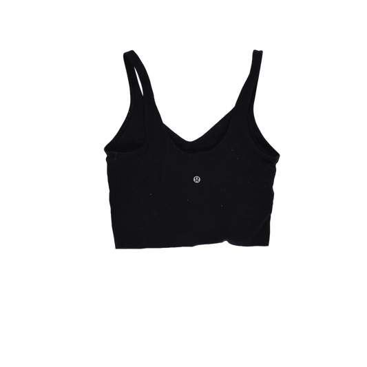 Lululemon Black Cropped Tank Top Womens Size S Stretch Fabric Sleeveless Scoop Neck