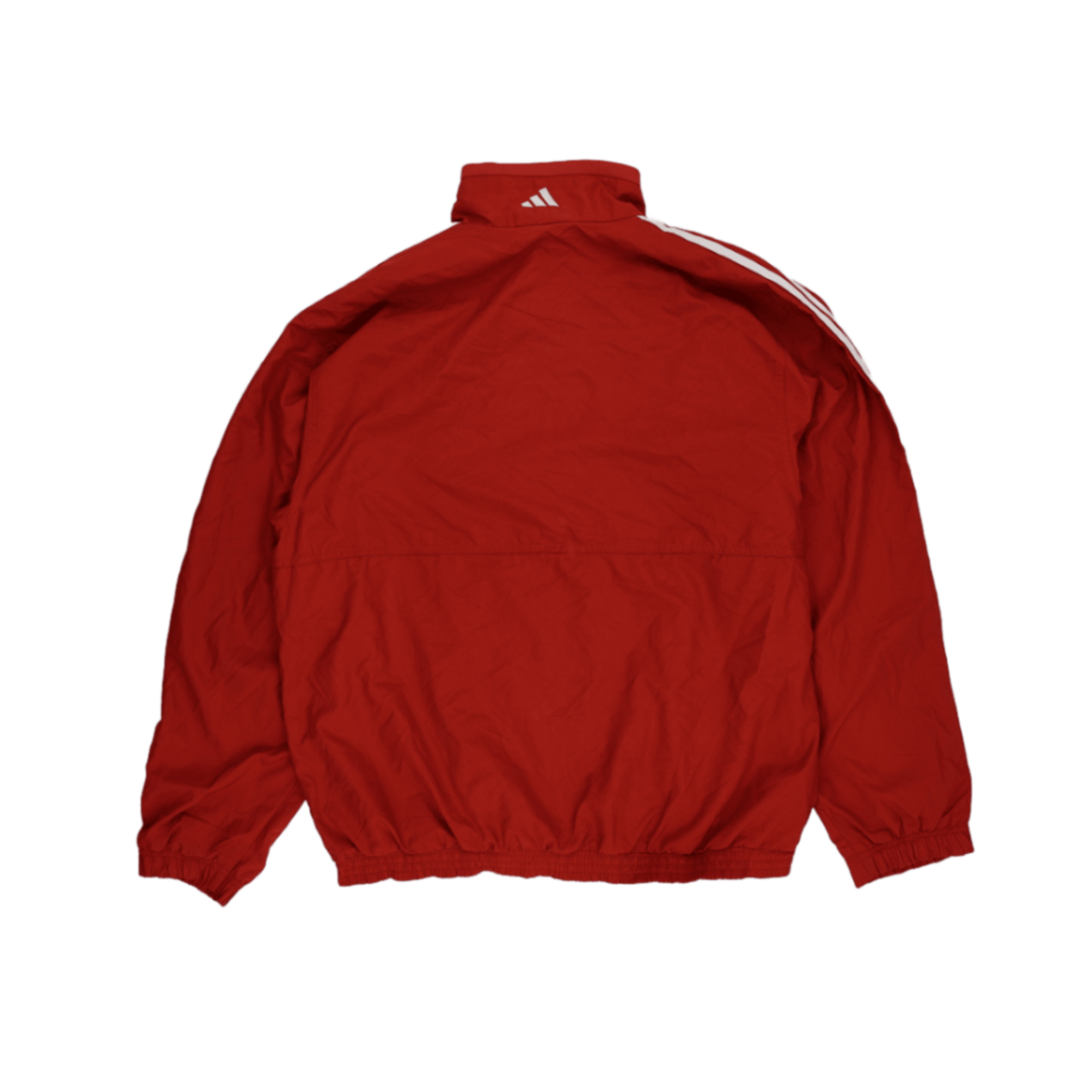 adidas Red Vintage Track Jacket Men Size L Polyester Stand Collar