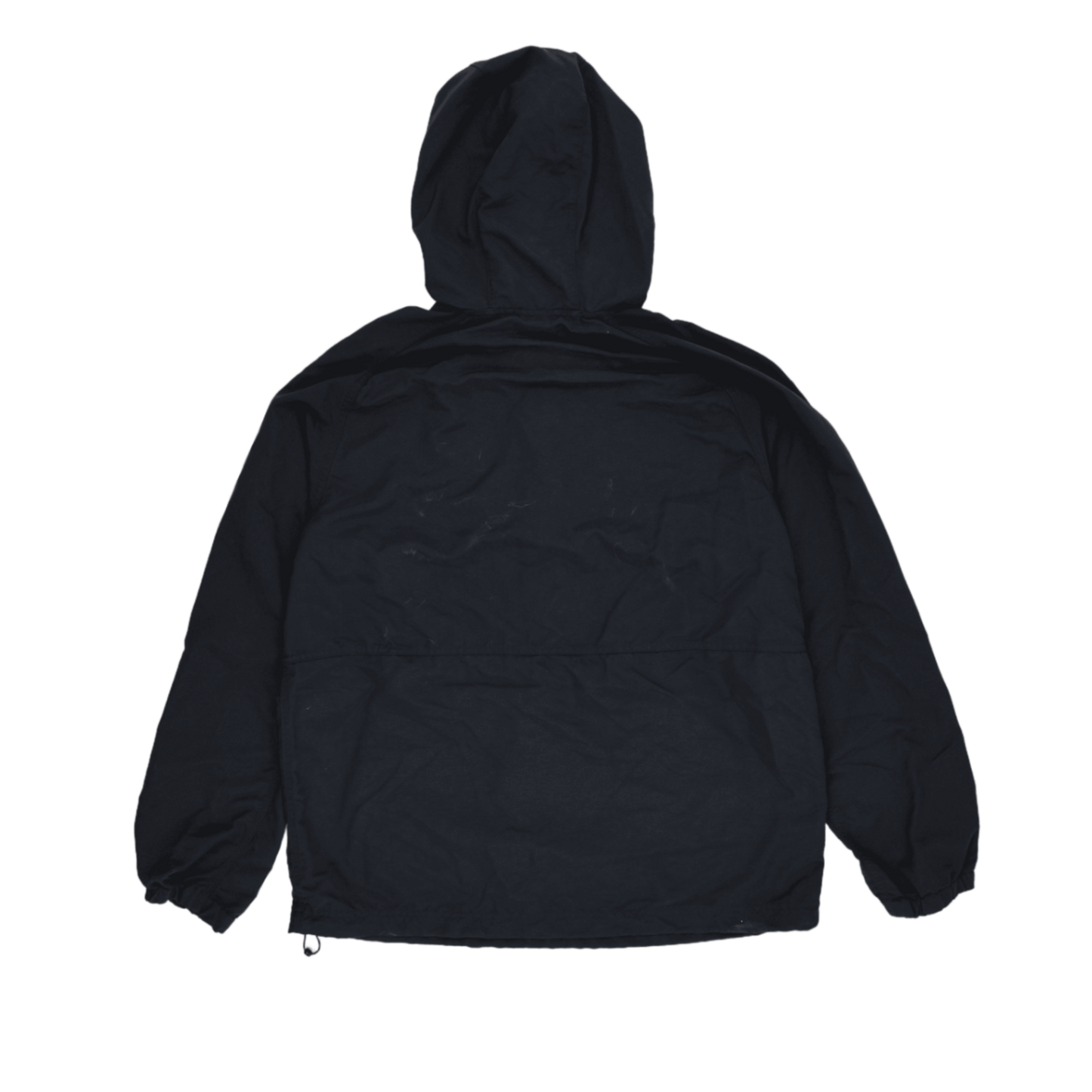 L.L. Bean Black Hooded Pullover Jacket Medium 100% Nylon Men's Clothing