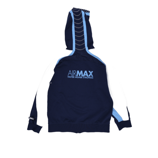 Nike Air Max Vintage Zip Up Hoodie Navy Blue Size M Cotton Blend