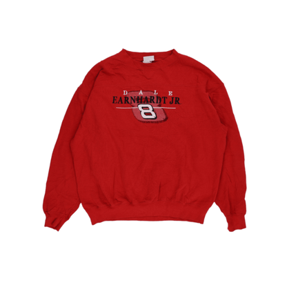 Chase Authentics Dale Earnhardt Jr NASCAR Sweatshirt Red Large Cotton Blend Pullover Unisex Vintage
