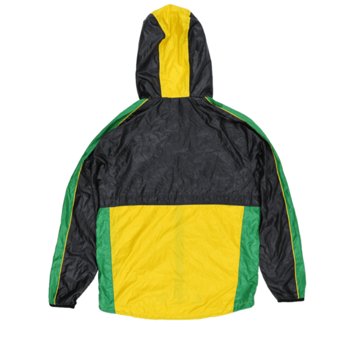 PUMA Jamaica Track Jacket Black Yellow Green Large Polyester Hooded Vintage