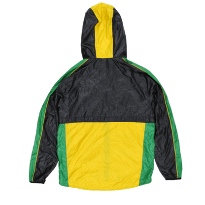 PUMA Jamaica Track Jacket Black Yellow Green Large Polyester Hooded Vintage