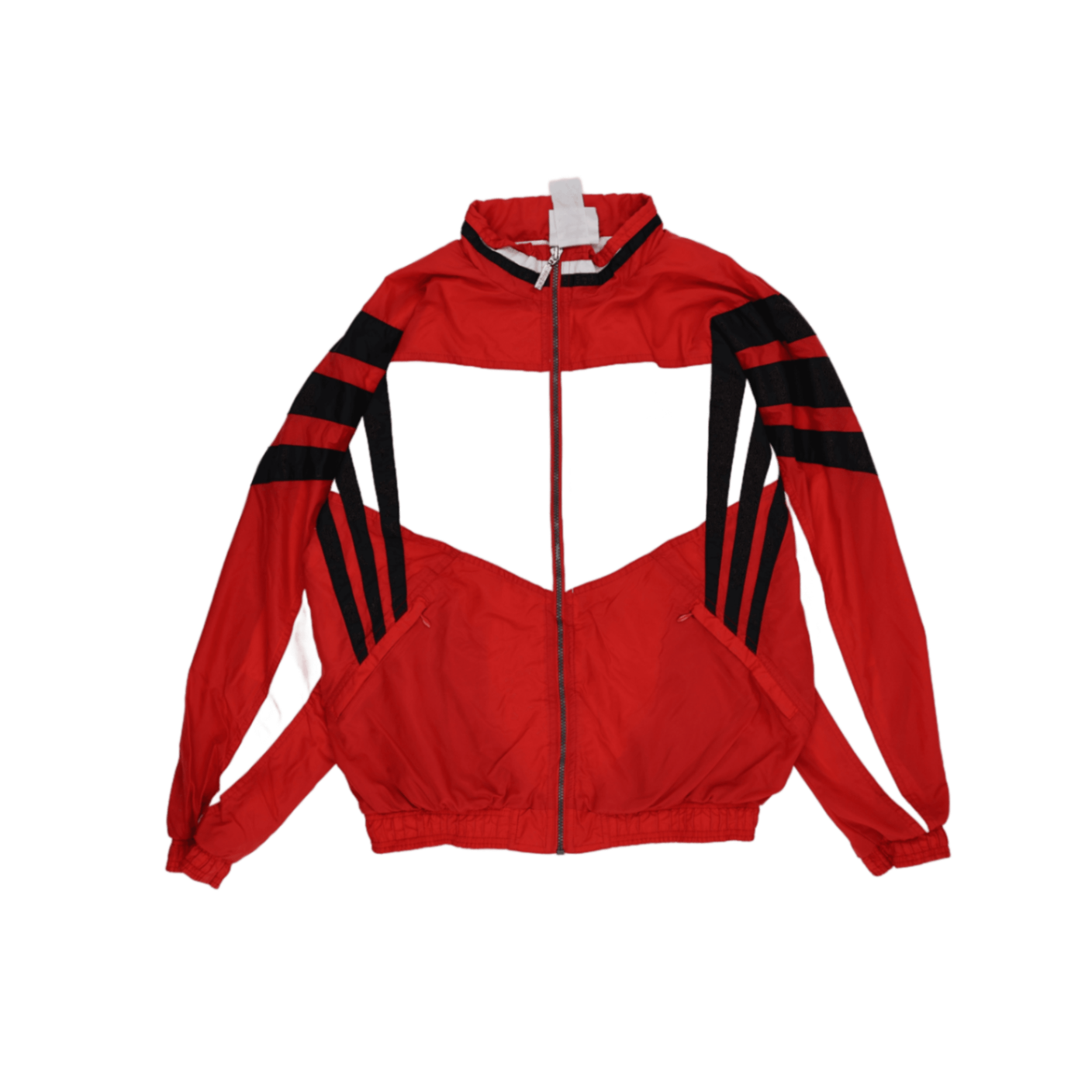 Adidas Kirkwood Vintage Track Jacket Red Black Small Nylon Polyester Blend Stand Collar