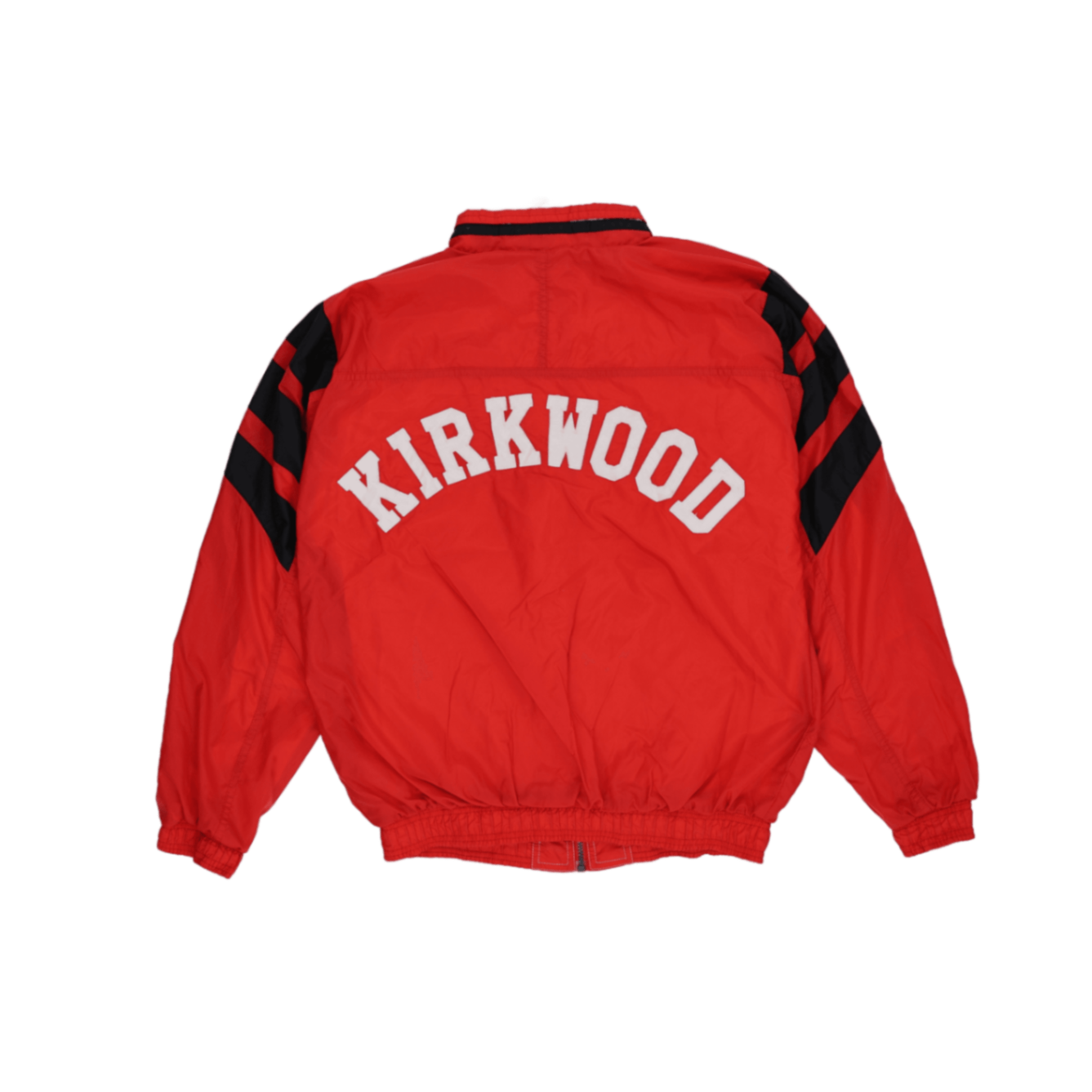 Adidas Kirkwood Vintage Track Jacket Red Black Small Nylon Polyester Blend Stand Collar