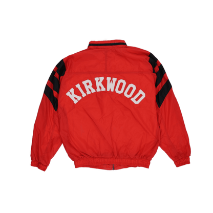 Adidas Kirkwood Vintage Track Jacket Red Black Small Nylon Polyester Blend Stand Collar