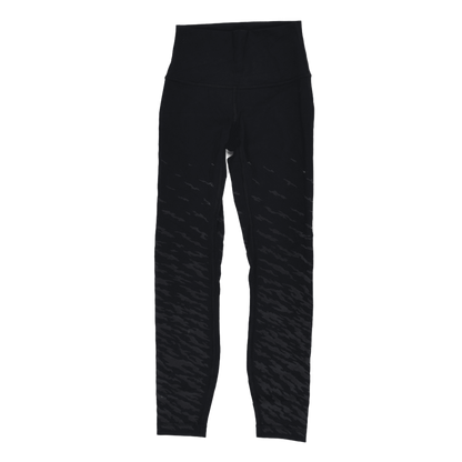 Lululemon Black High Rise Patterned Leggings Size 6 Polyester Blend