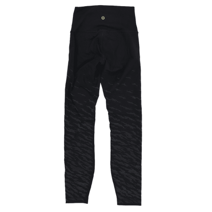 Lululemon Black High Rise Patterned Leggings Size 6 Polyester Blend