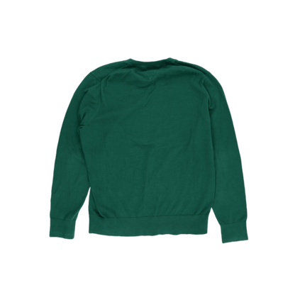 Tommy Hilfiger Green V Neck Cotton Jumper XL