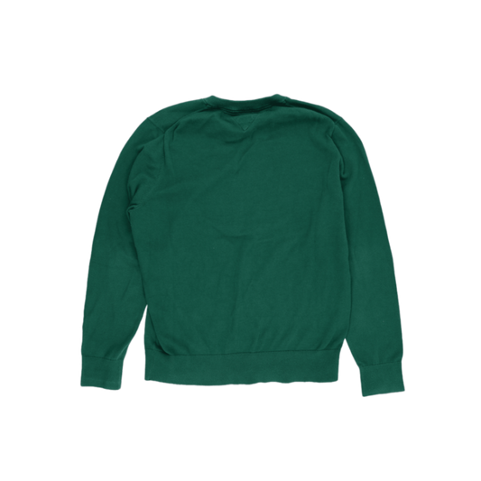 Tommy Hilfiger Green V Neck Cotton Jumper XL