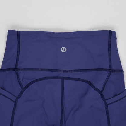 Lululemon High-Rise Navy Blue Stretch Leggings Size 8 28 In Inseam 30 In Waist