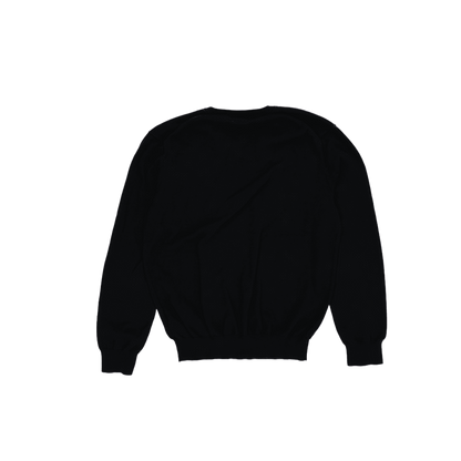 Ralph Lauren V-Neck Pullover Knitwear Black Men's Size M Pima Cotton