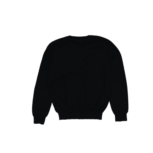 Ralph Lauren V-Neck Pullover Knitwear Black Men's Size M Pima Cotton