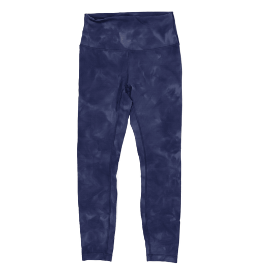 Lululemon High Rise Navy Tie Dye Leggings Women's Size 8 Stretch Fabric Blend