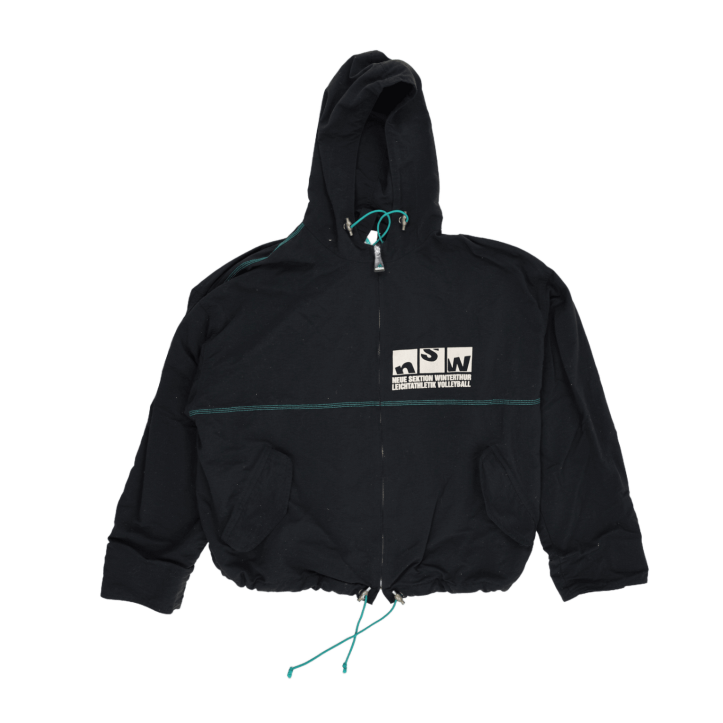 Adidas Equipment NSW Volleyball Hooded Jacket Black Large 60% Cotton 40% Polyester Vintage
