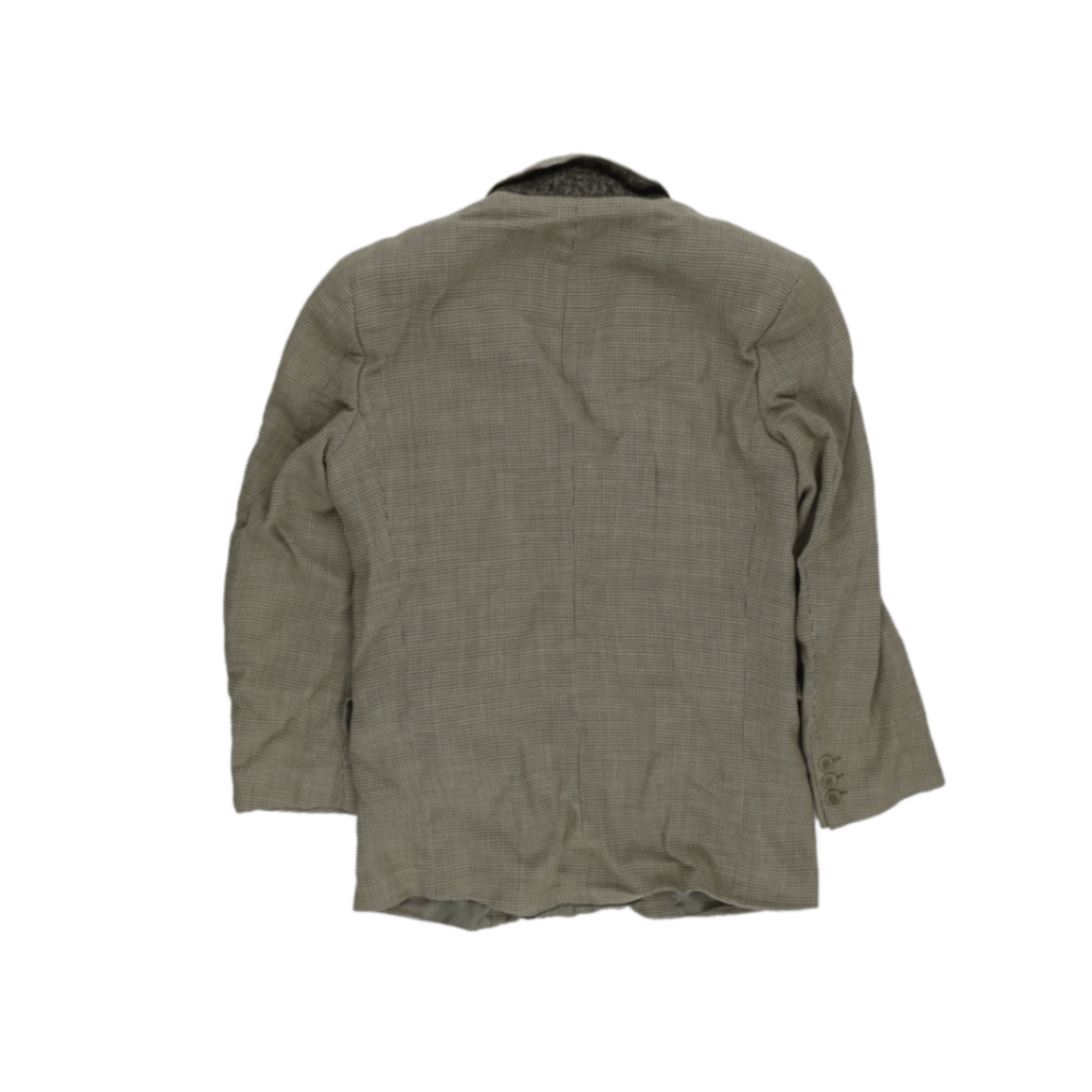 Kenzo Vintage Green Grey Checked Wool Tailored Blazer Size 40W